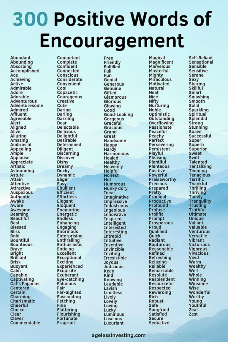 300 positive words of encouragement